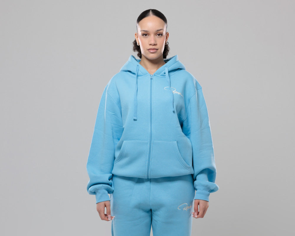 BASIC ZIP HOODIE  BABY BLUE